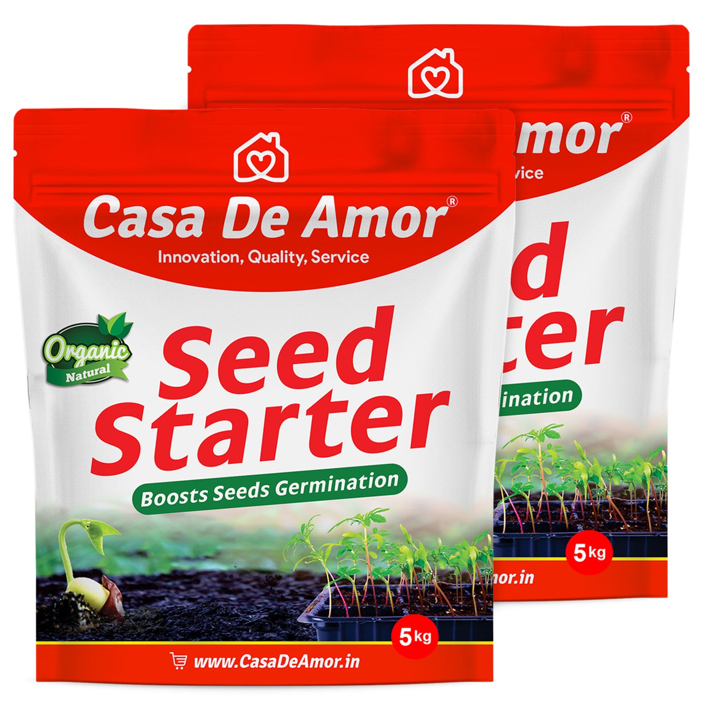 Casa De Amor Organic Seed Starter Mix for Seed Germination & Healthy Seedling