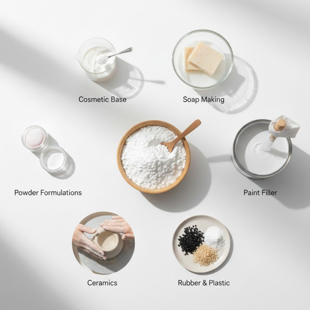 Casa De Amor Ultra-Fine 600 Mesh Industrial Grade Talc Powder | 98% High Whiteness, Multi-Use for Cosmetics, Soap Making & Industrial Fillers