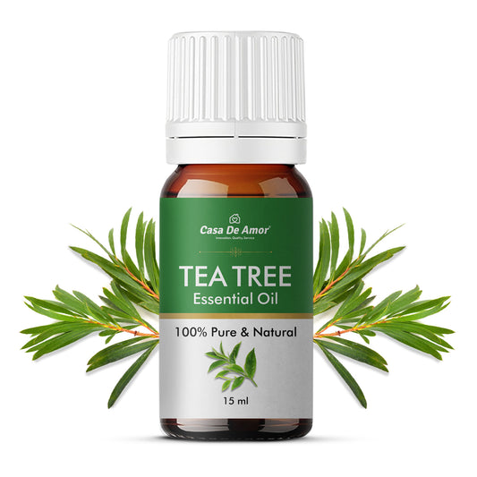 Casa De Amor Tea Tree Oil | For Skin, Hair, Face | Reduces Acne, Promotes Blemish Free Skin, Improves Hair Growth | 15ML