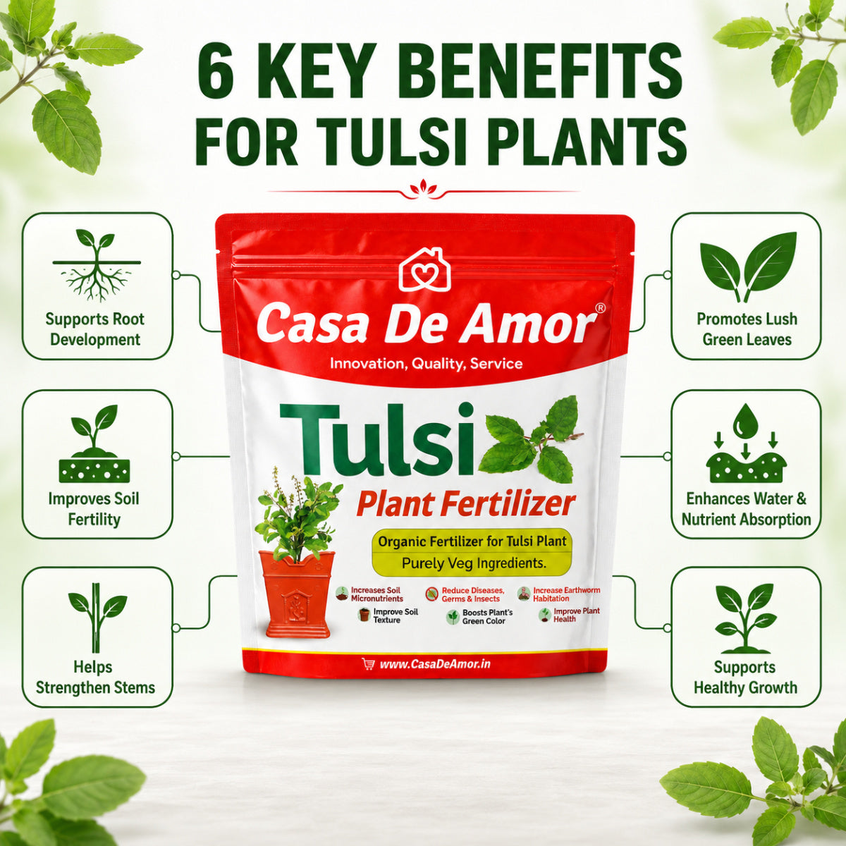 Organic Tulsi Fertilizer for tulsi plant in Balcony, Terrace & Home Gardening