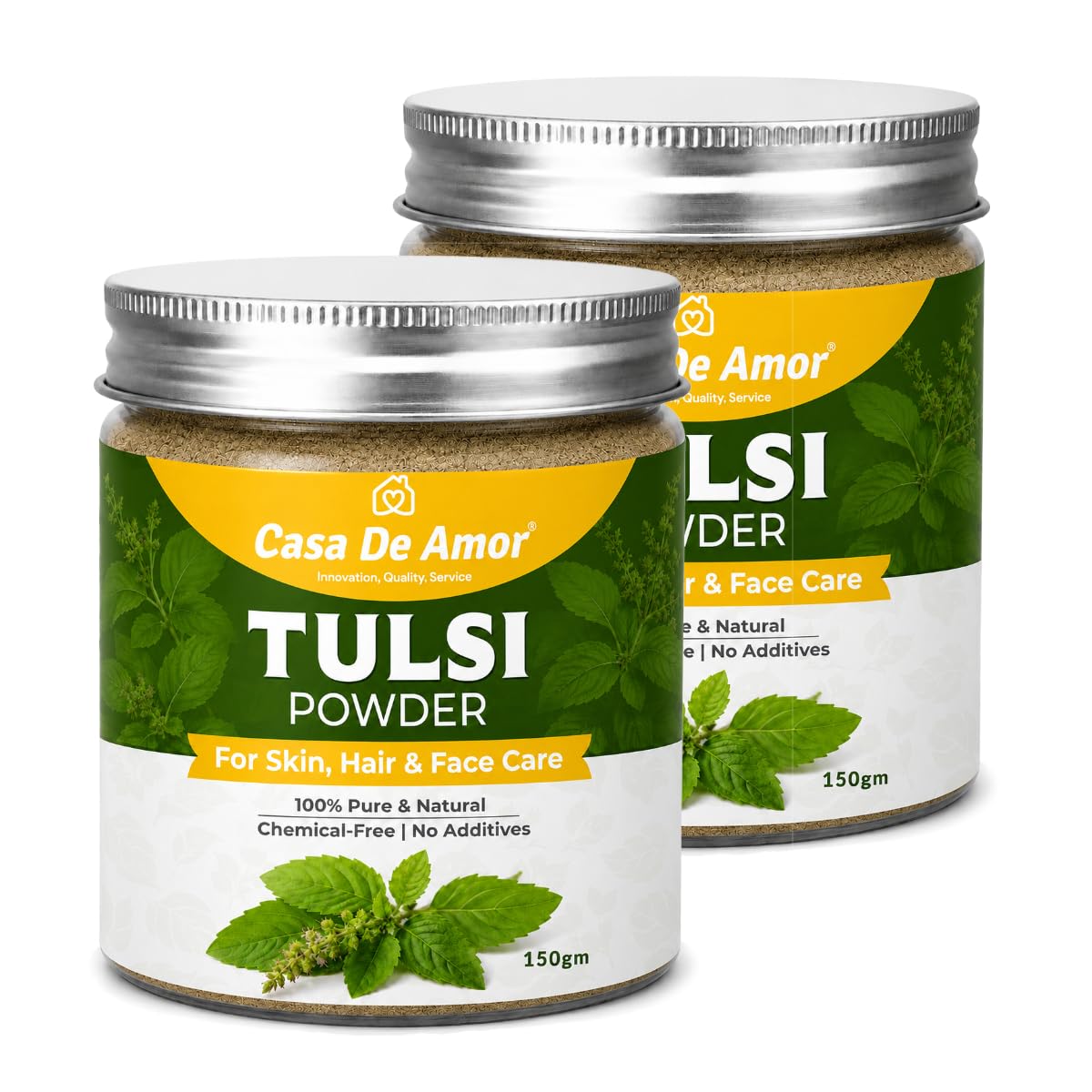 Casa De Amor Tulsi Powder for Face Pack | 100% Natural & Pure Holy Basil | For Acne, Pimples, Oil Control & Glowing Skin | Herbal Skin Care