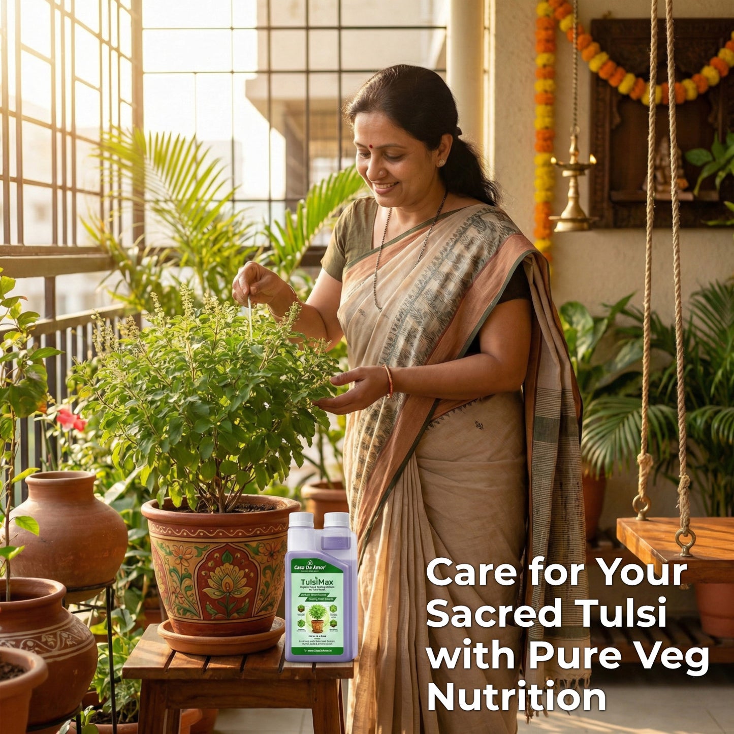 Casa De Amor TulsiMax Liquid Plant Nutrient 250ml | Pure Veg Formula for Tulsi Plants