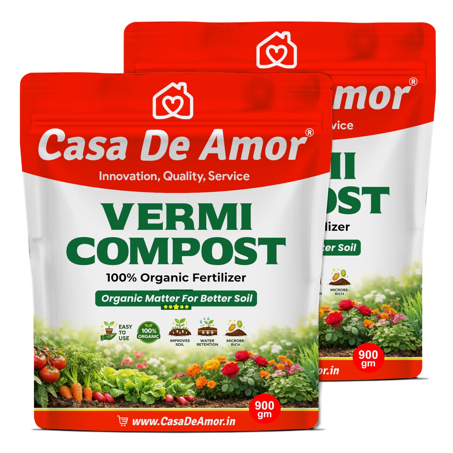 Casa De Amor Vermicompost for Plants | Organic Fertilizer and Manure, Natural Earthworm Compost for Indoor and Outdoor Gardening