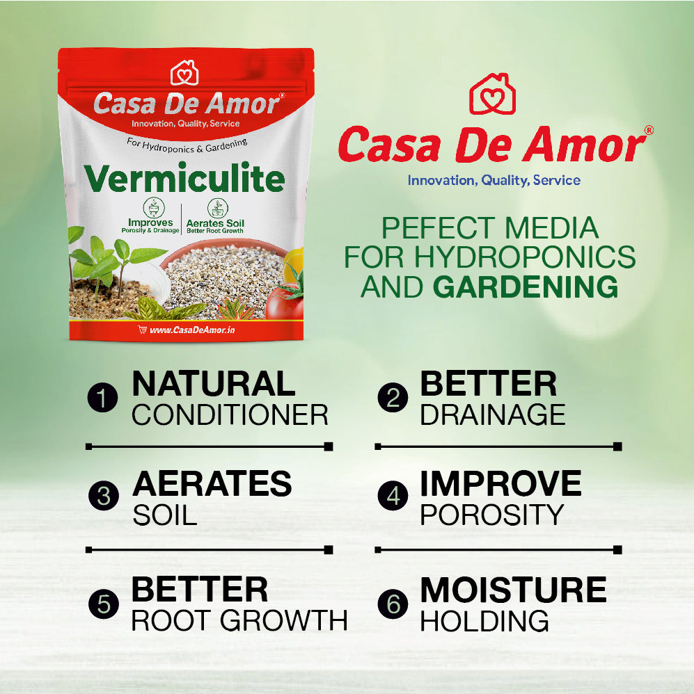 Vermiculite for Gardening & Hydroponics, Safe Natural Soil Conditioner for Better Root Growth