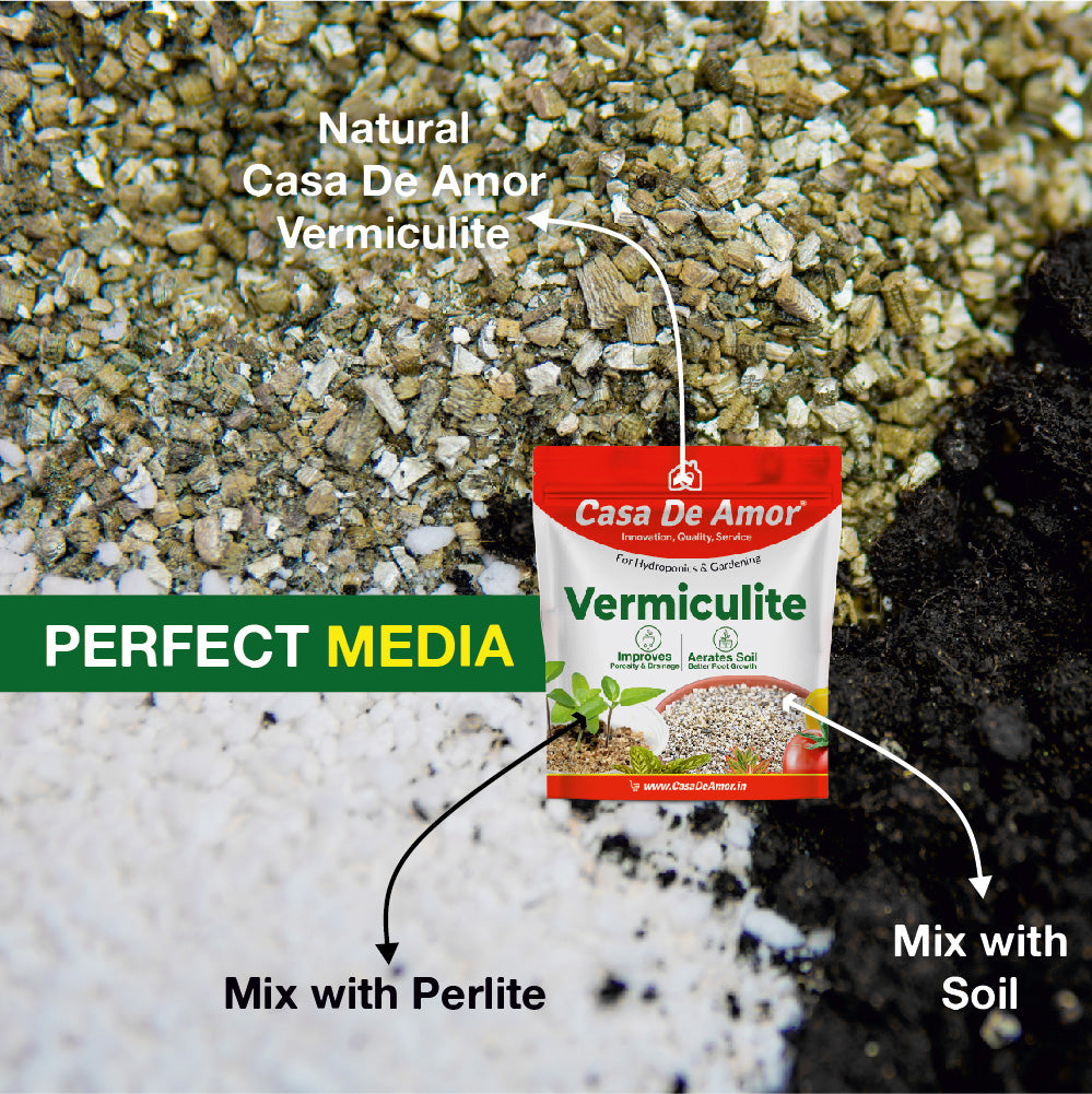 Casa De Amor Perlite (400 gm) & Vermiculite (900 gm) Growing Media for Organic Gardening (total 1300 gm)