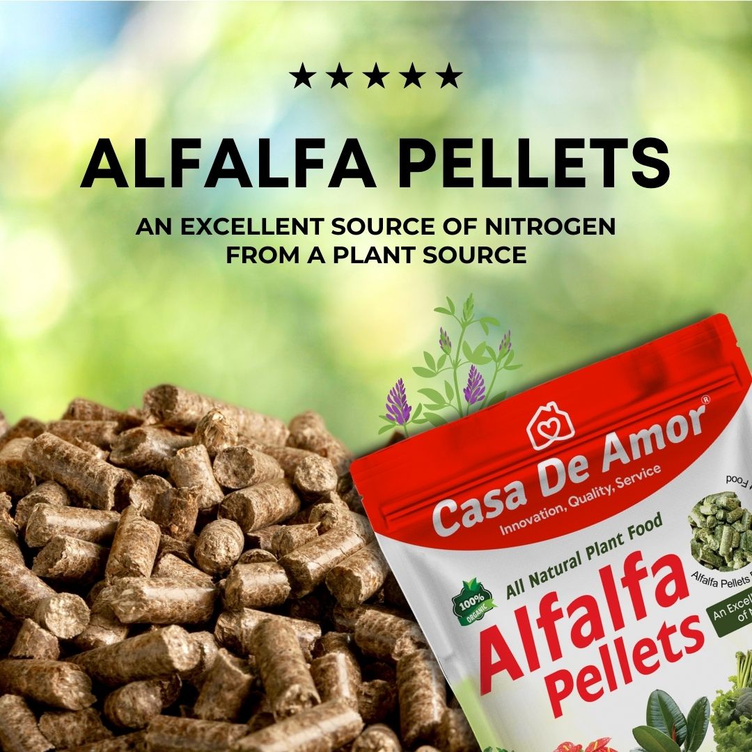 Casa De Amor Alfalfa Pellets ideal for organic gardening, mulch, hydroponics, livestock feed