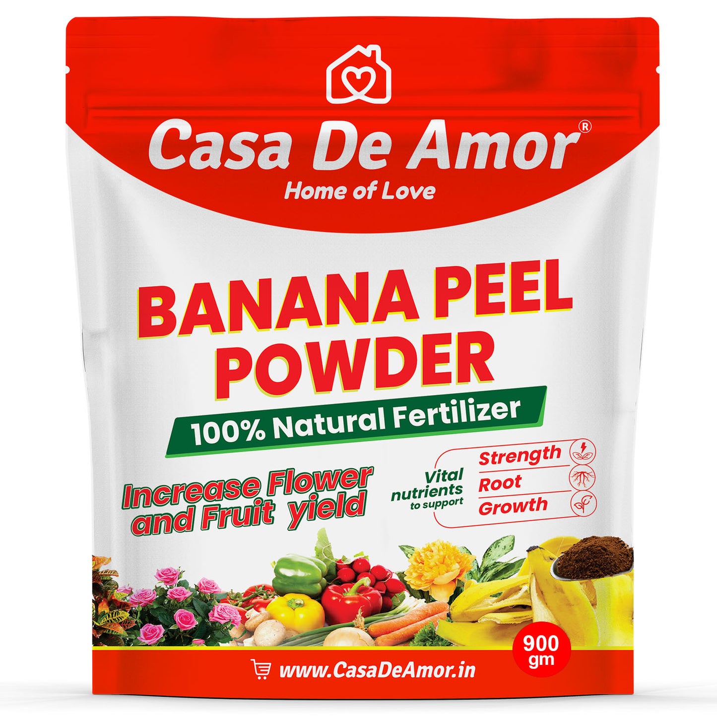 Casa De Amor Banana Peel Powder Fertilizer for Plants, Natural Bloom Booster for Plants and Gardening