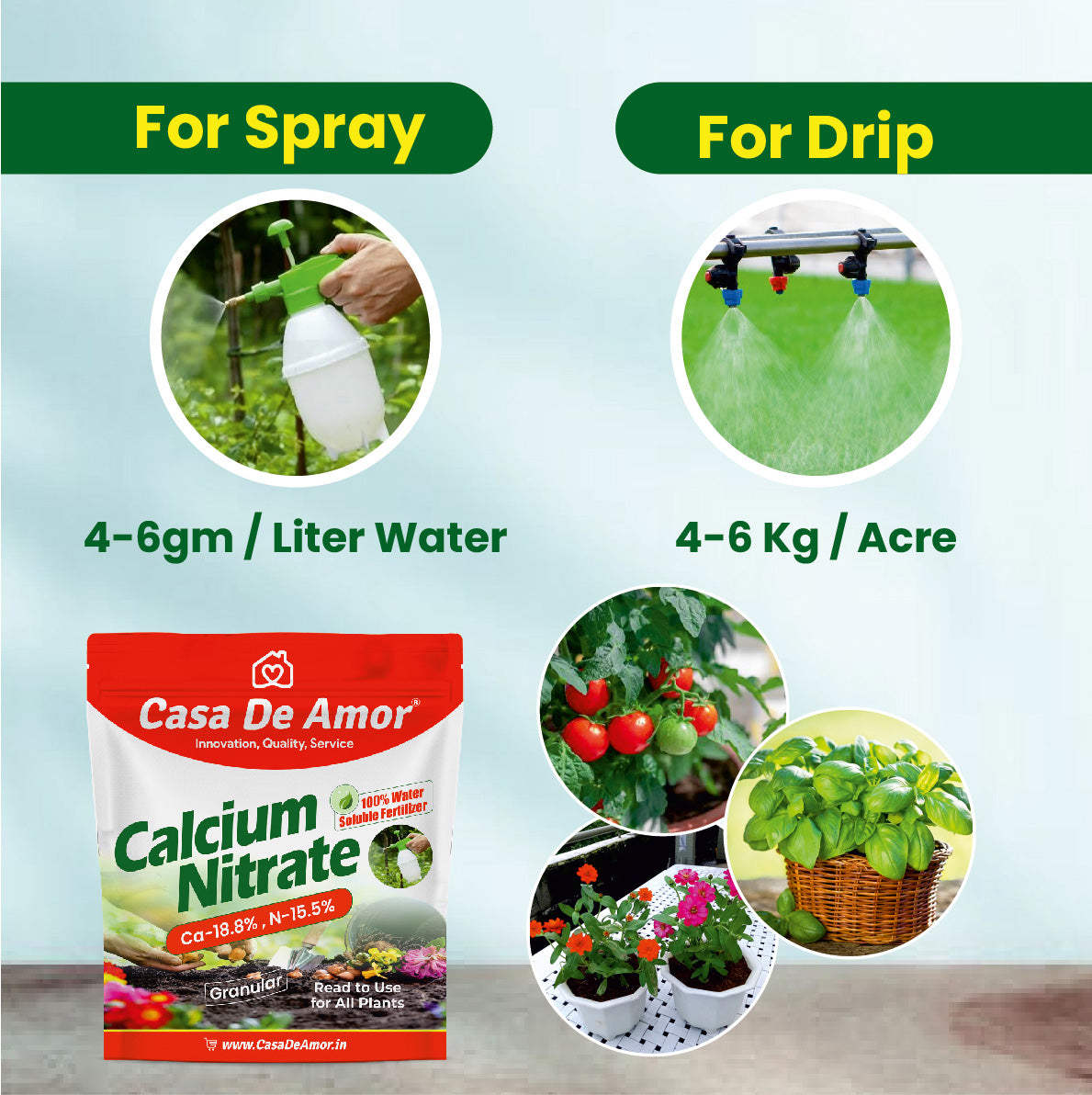 Calcium Nitrate Fertilizer (100% Water Soluble Fertilizer)