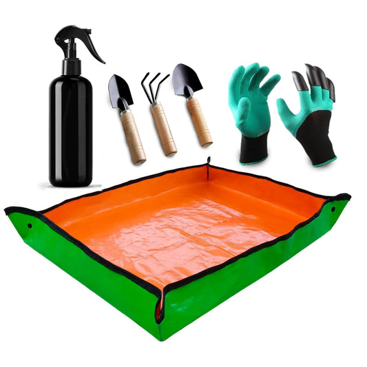 Casa De Amor Complete Garden Care Kit; Gardening Mat, Gloves, Tools & Versatile Spray Bottle (Set of 4)