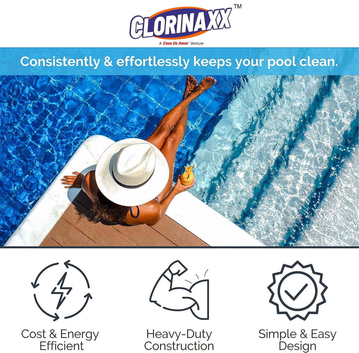 Clorinaxx Swimming Pool Chemical Dispenser, Plastic Swimming Pool Medicine Floating Automatic Cleaning Dispenser Swimming Pool Equipment
