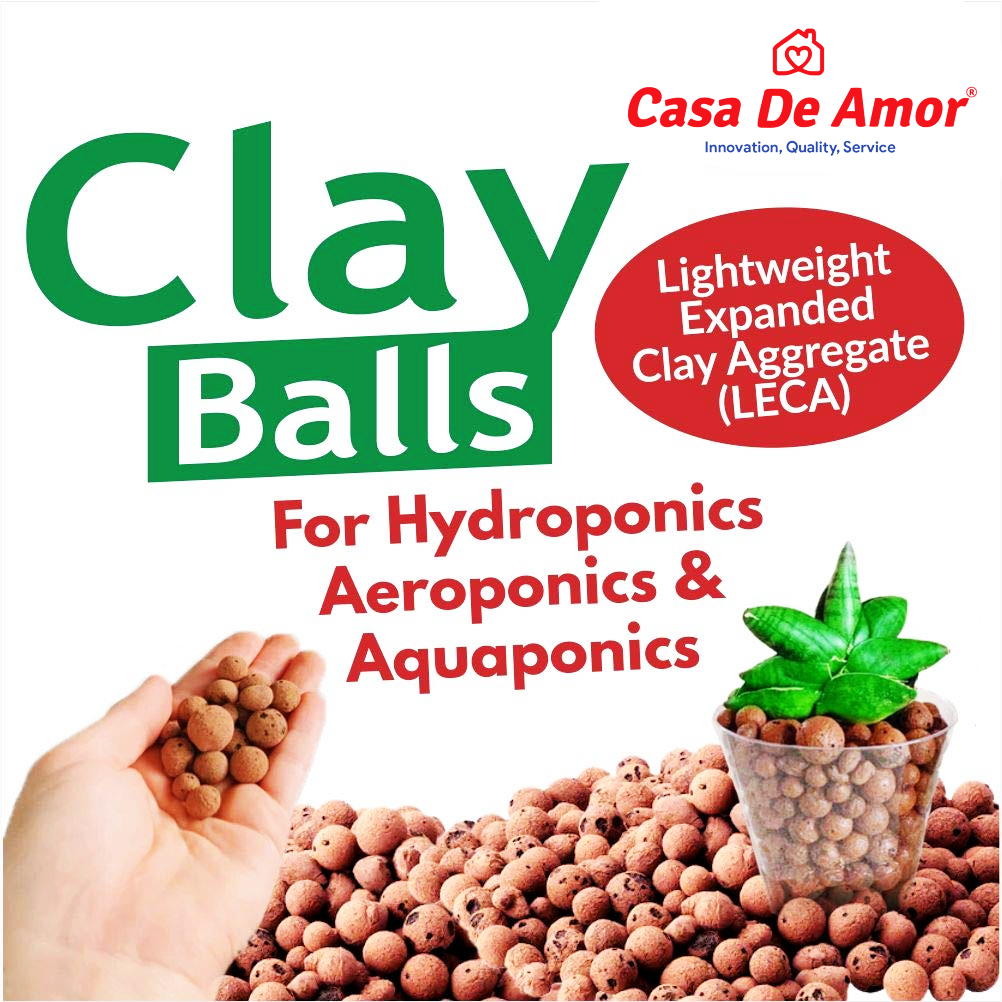 Casa De Amor Clay Balls, Hydrotons, Lightweight Expanded Clay Aggregate (LECA) for Hydroponics, Aeroponics & Aquaponics