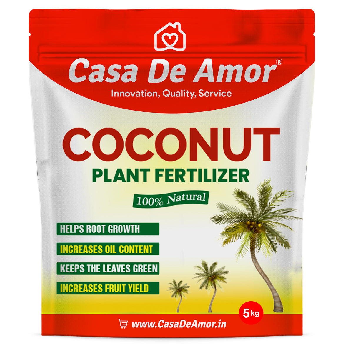 Coconut Plant Fertilizer, 100% Natural, Helps Root Growth and Yield