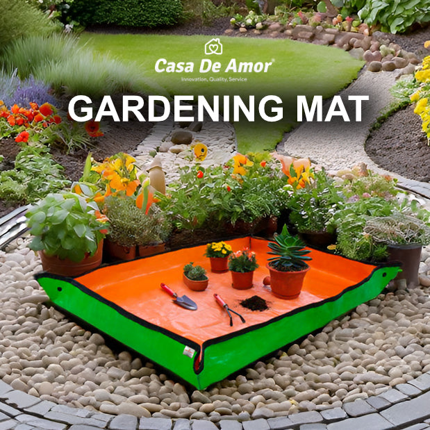 Casa De Amor 75x100CM Gardening Mat Durable HDPE Material with Snap Buttons Waterproof Foldable Perfect for Gardening, Soil Mixing, DIY Projects, or Crafts