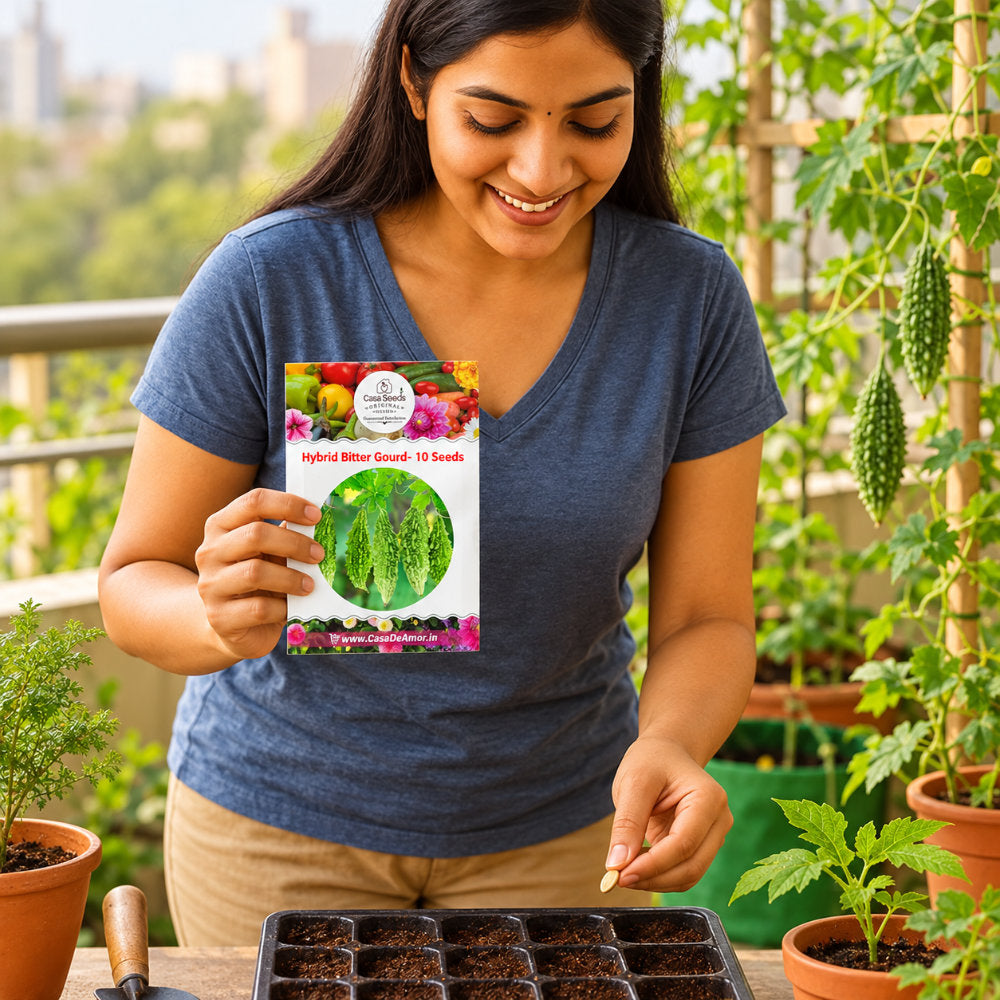 Hybrid Bitter Gourd (Karela) Seeds – 10 Seeds