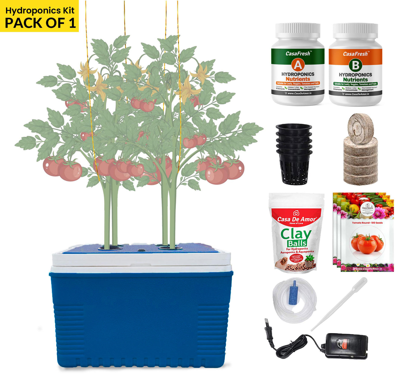 Casa De Amor Hydroponics kit for Vine Plants like Tomato, cucumber for Indoor / Outdoor