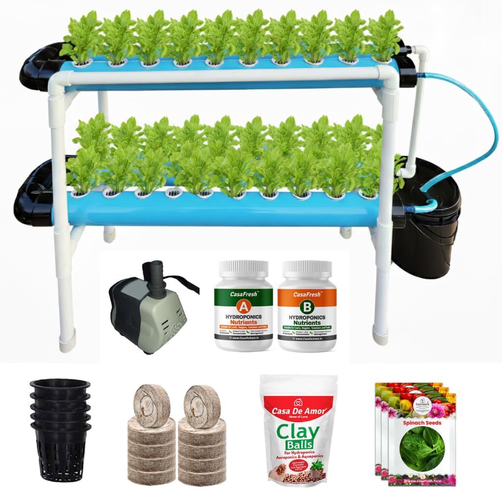 Casa De Amor Hydroponics Kit for Home- 40 Plants, Hydroponic System- Reusable for Indoor/Outdoor