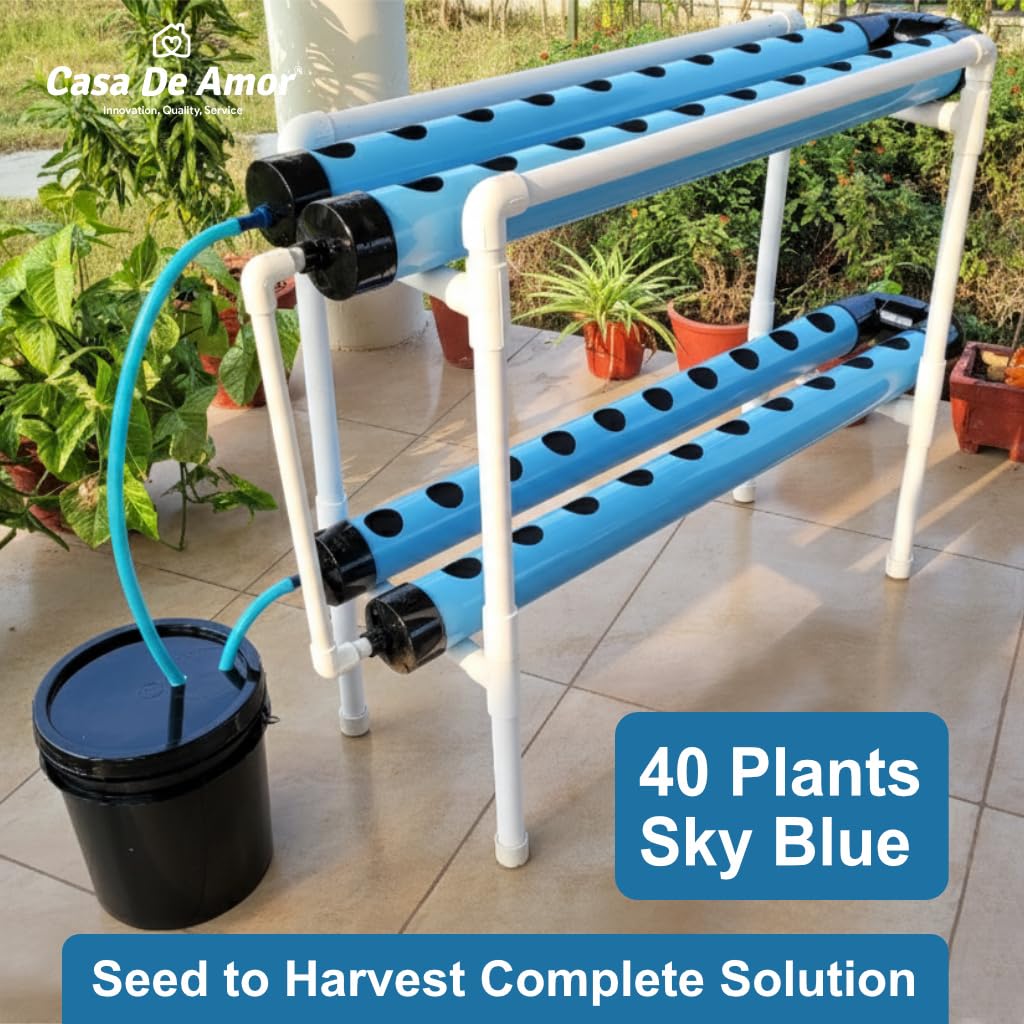 Casa De Amor Hydroponics Kit for Home- 40 Plants, Hydroponic System- Reusable for Indoor/Outdoor