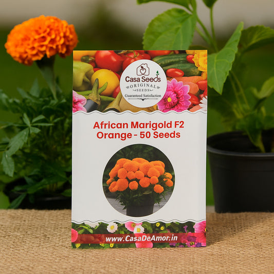 African Marigold F2 Orange- 50 Seeds
