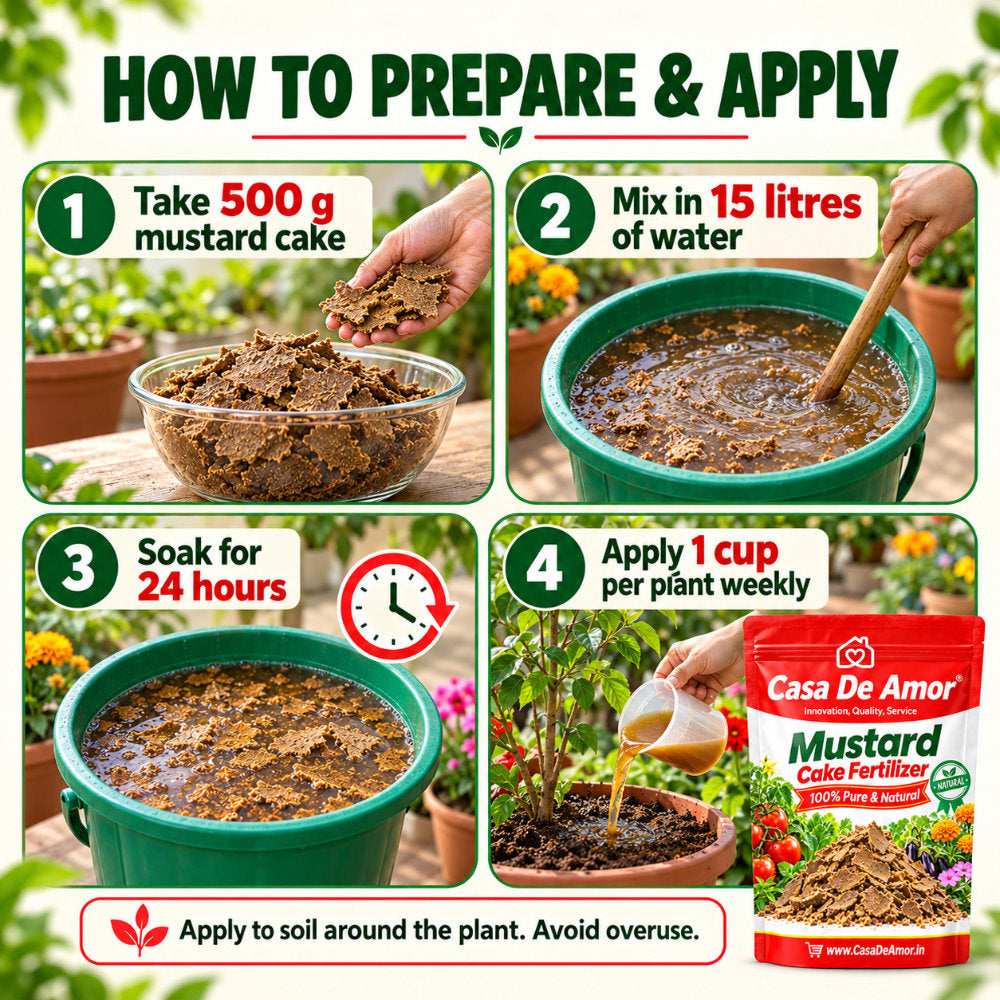 Casa De Amor Mustard Oil Cake Fertilizer for Plant Growth and Healthy Roots