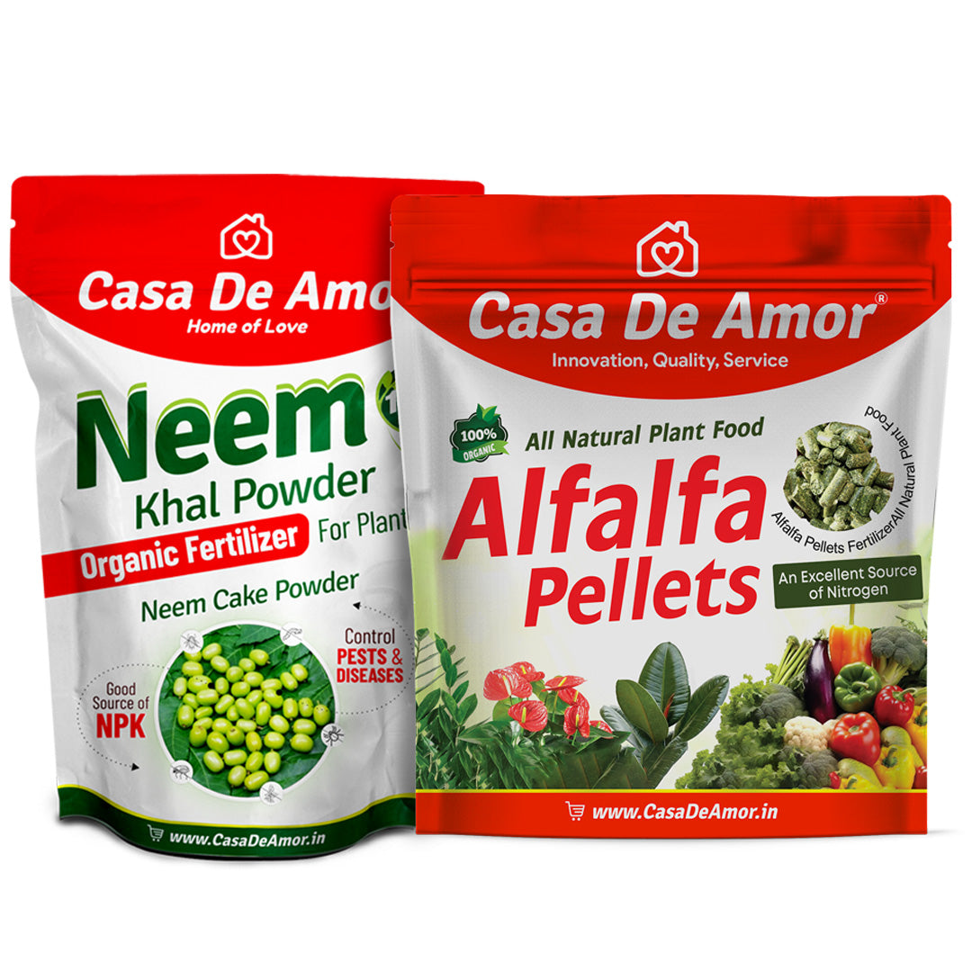 Casa De Amor Special Combo Pack- Neem Khal Powder (900 gm)+Alfalfa Pellets Organic Fertilizer (900 gm) total 1800 gm