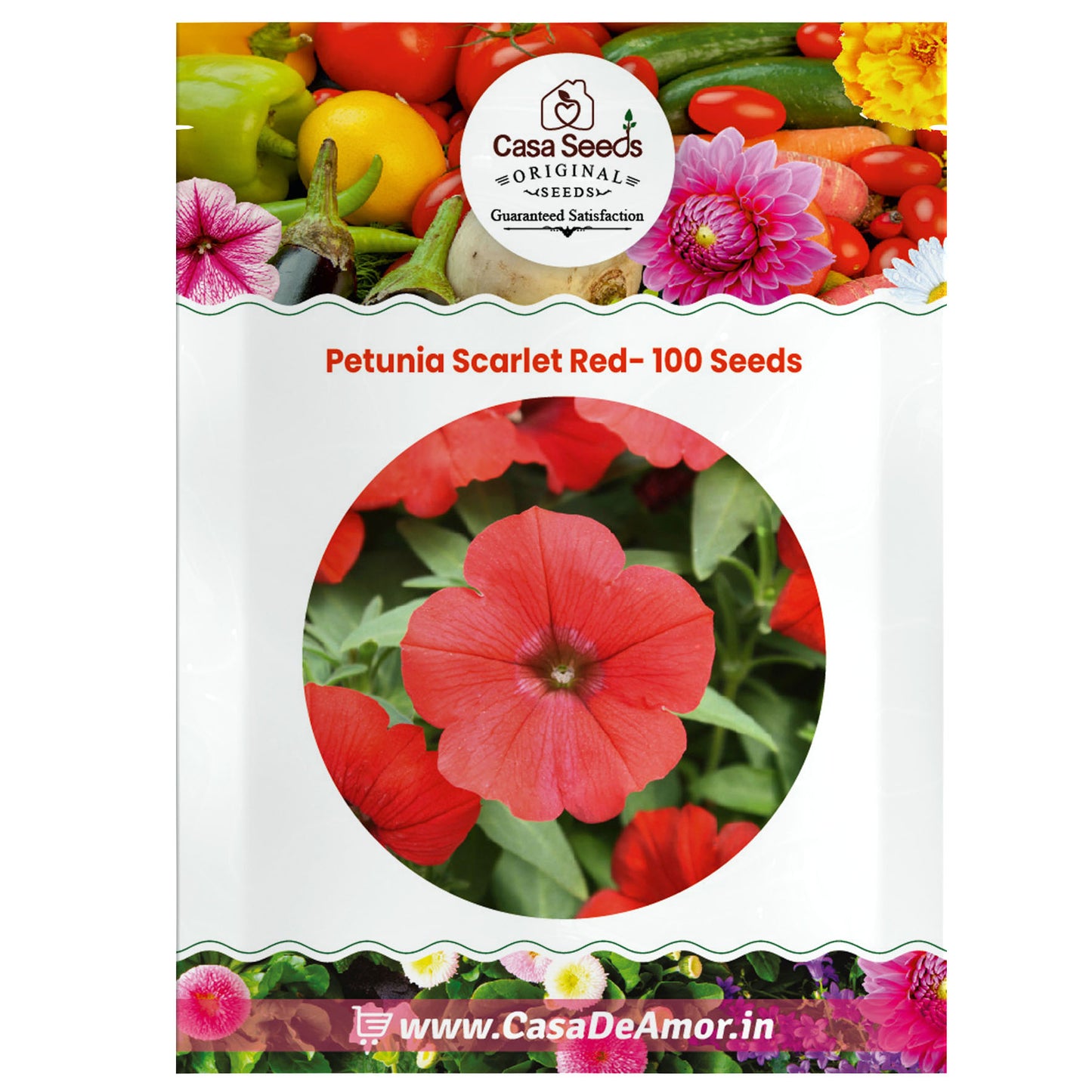 Petunia Scarlet Red- 100 Seeds