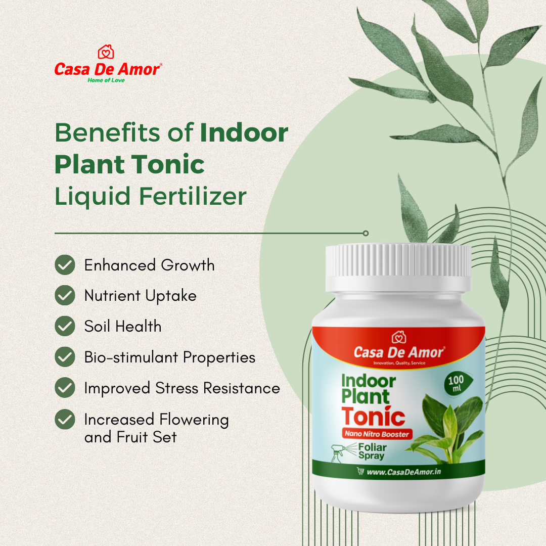 Casa De Amor Indoor Plant Tonic Nano Nitro Booster - Premium Nutrient Supplement for Lush Indoor Plants (100 ml)