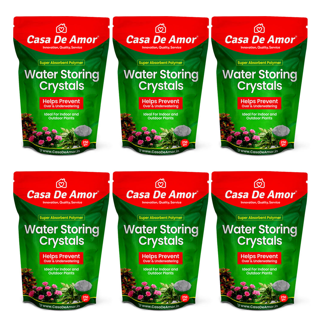 Casa De Amor Water Storing Crystals | Water Retaining Super Absorbent Polymer for Plant, Soil Mixing and Hydroponics Gardening, Lucky Bamboo plant