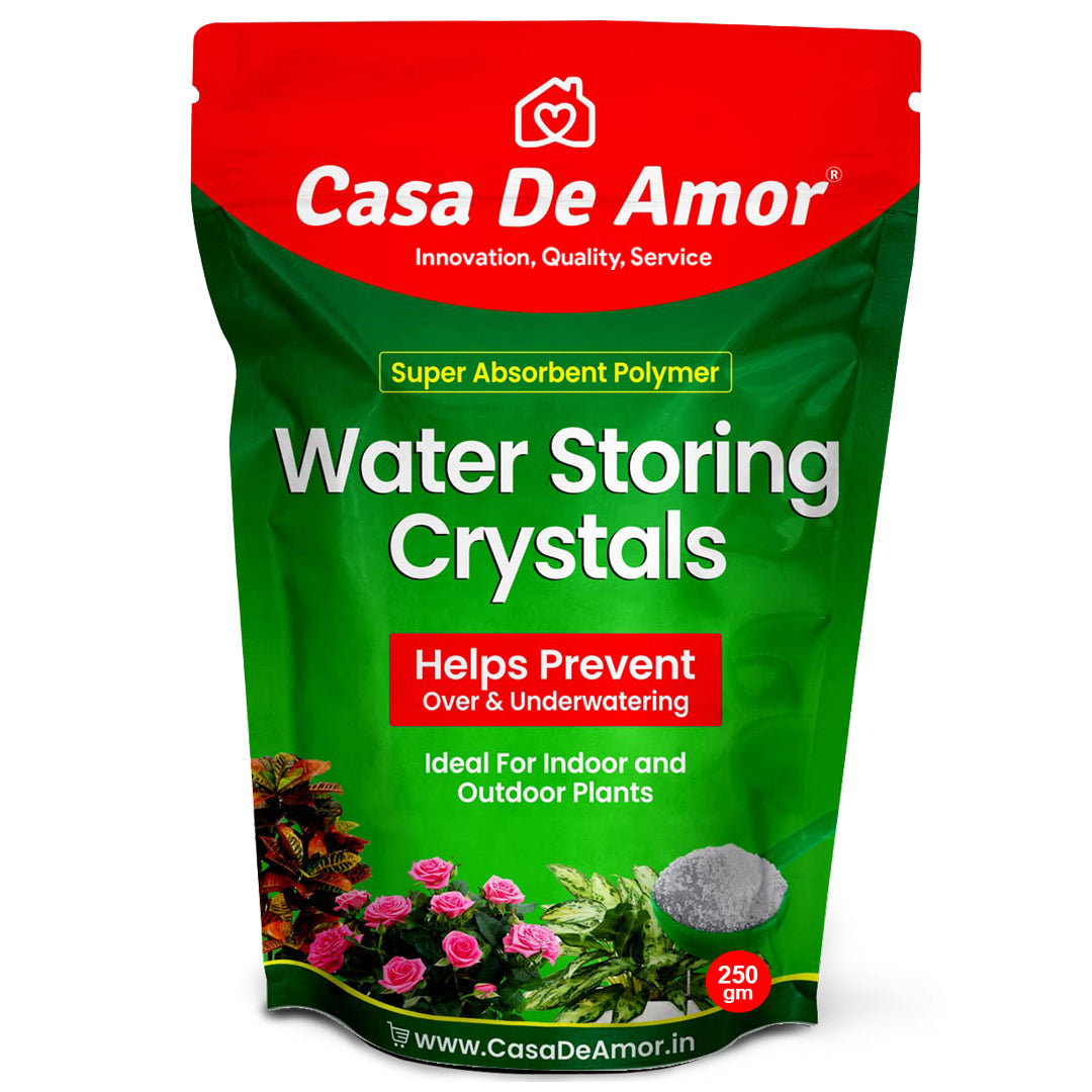 Casa De Amor Water Storing Crystals | Water Retaining Super Absorbent Polymer for Plant, Soil Mixing and Hydroponics Gardening, Lucky Bamboo plant