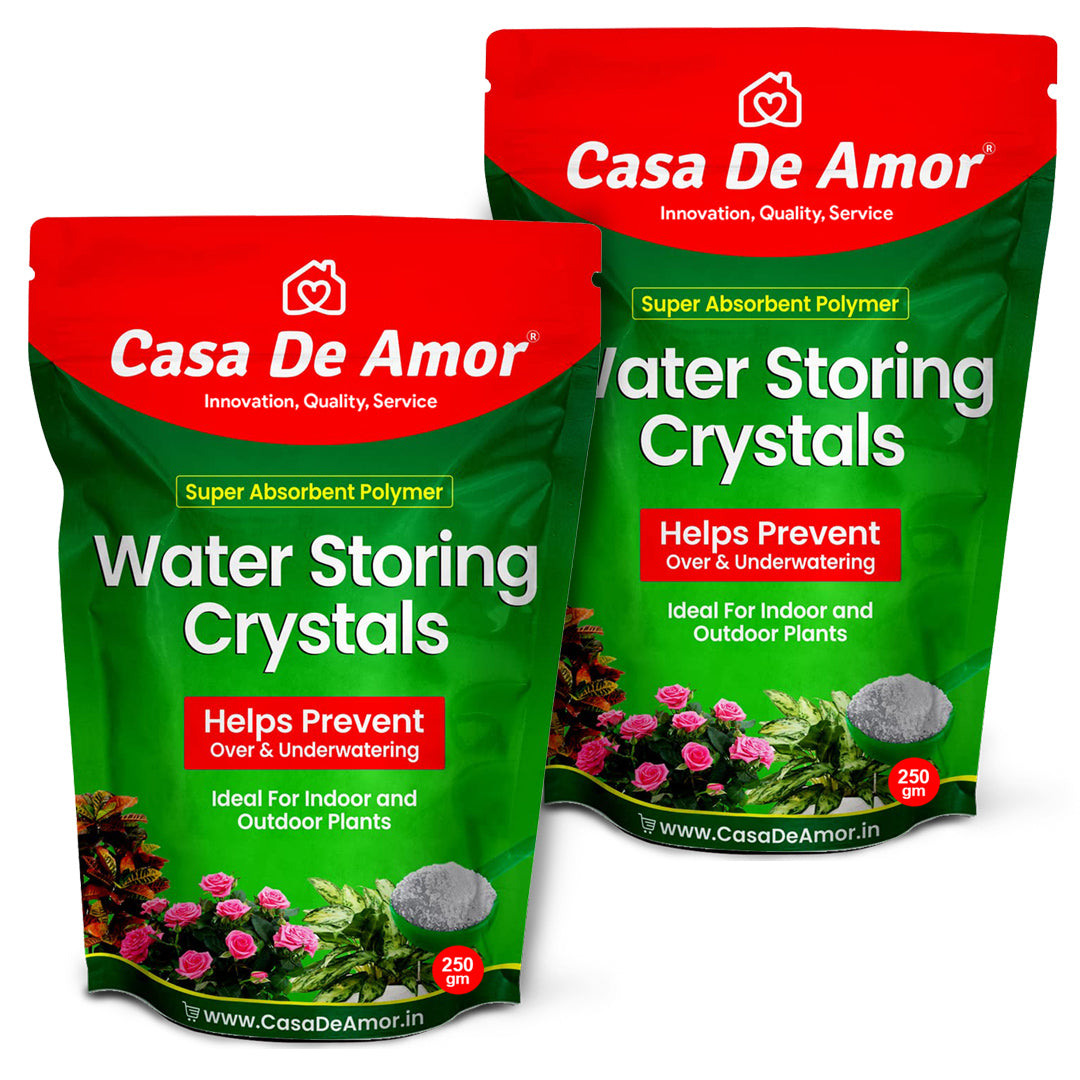 Casa De Amor Water Storing Crystals | Water Retaining Super Absorbent Polymer for Plant, Soil Mixing and Hydroponics Gardening, Lucky Bamboo plant