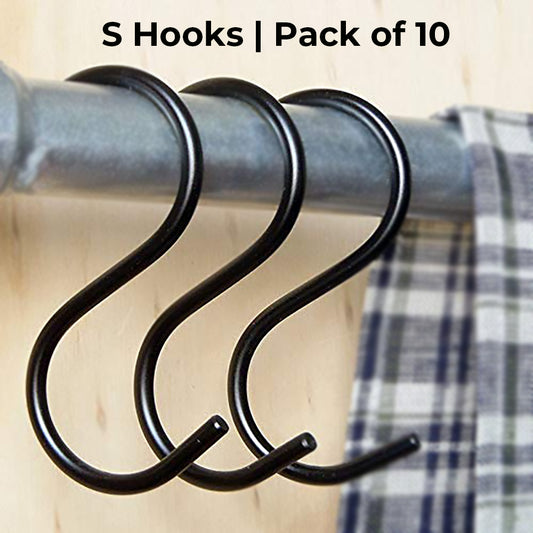 Casa De Amor Iron S Hooks, Perfect for kitchens, garden, closets, workshops (Black)- 10 Pack
