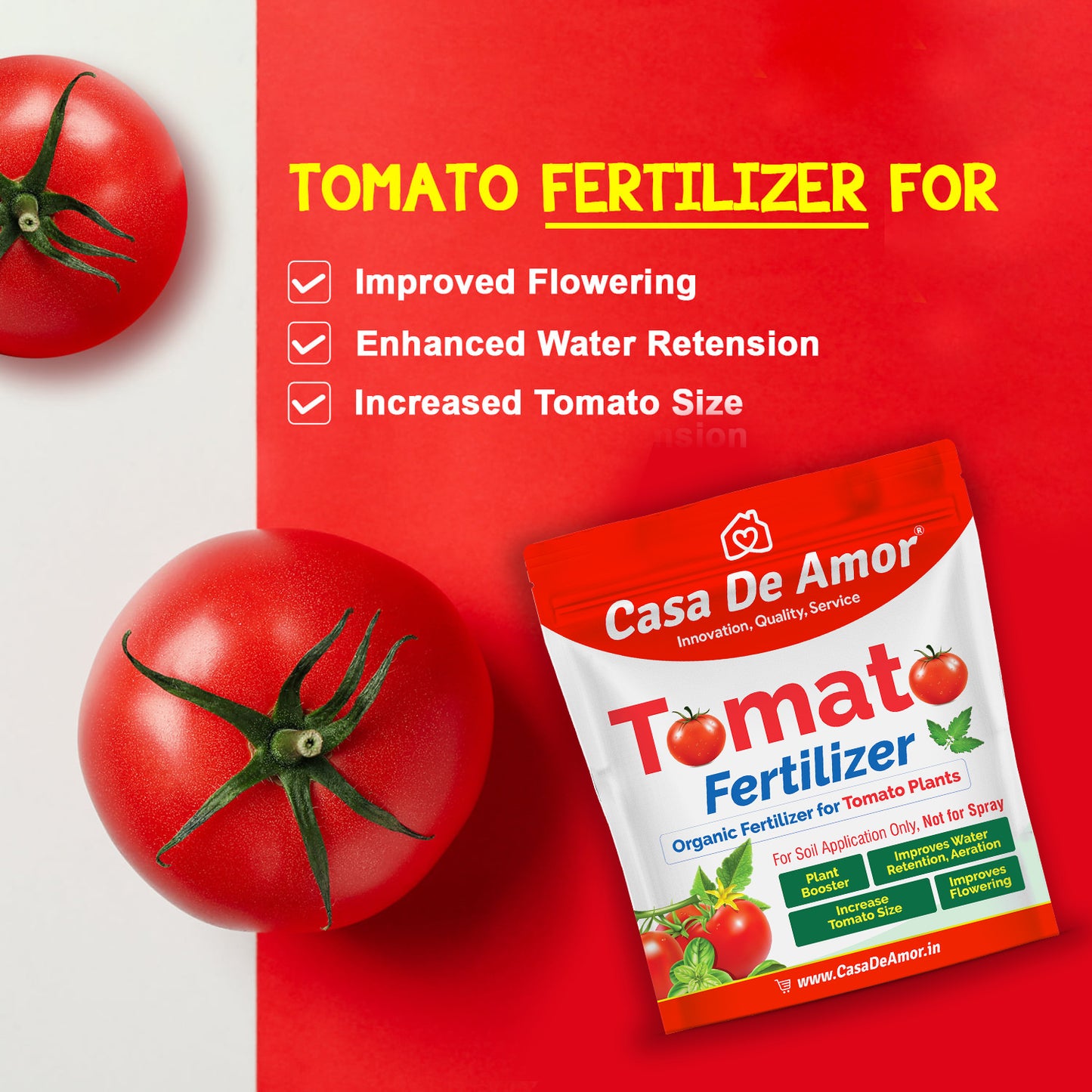 Casa De Amor Tomato Fertilizer Organic for Home, Balcony, Terrace & Outdoor Gardening