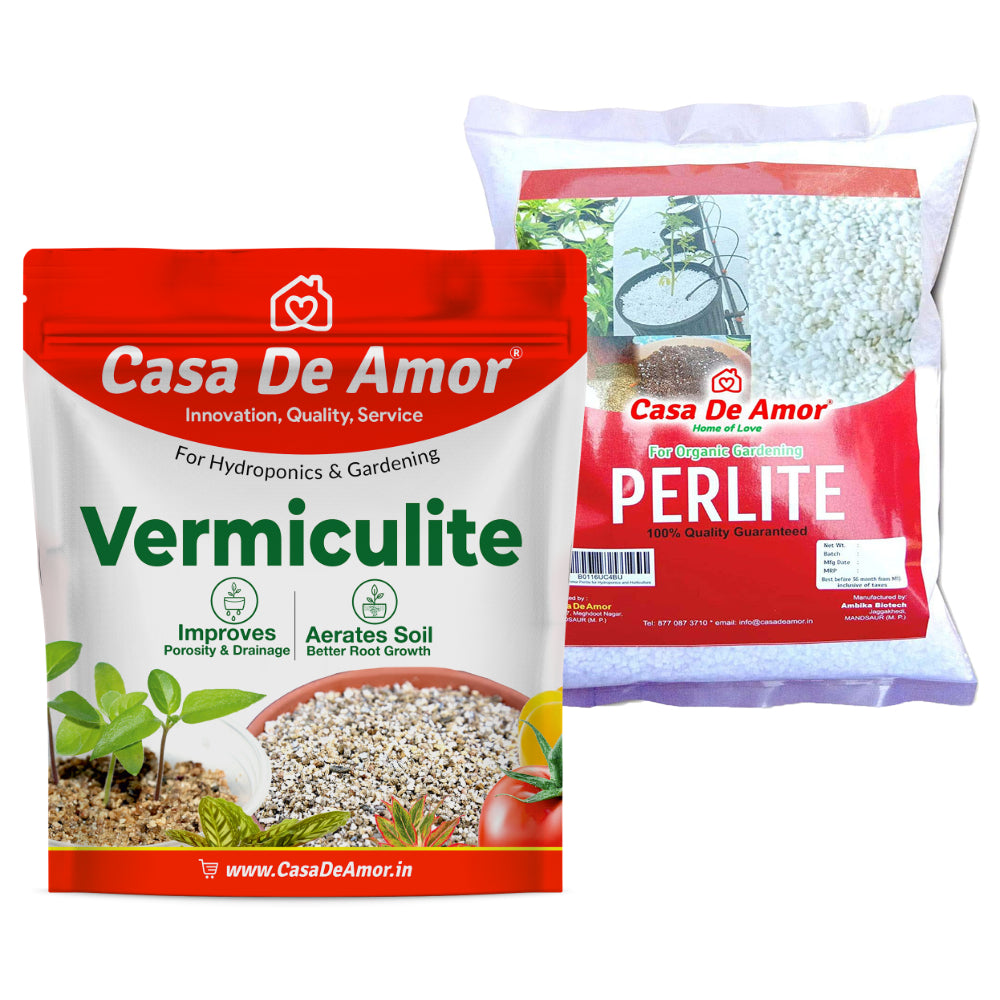 Casa De Amor Perlite (500 gm) & Vermiculite (900 gm) Growing Media for Organic Gardening (total 1300 gm)