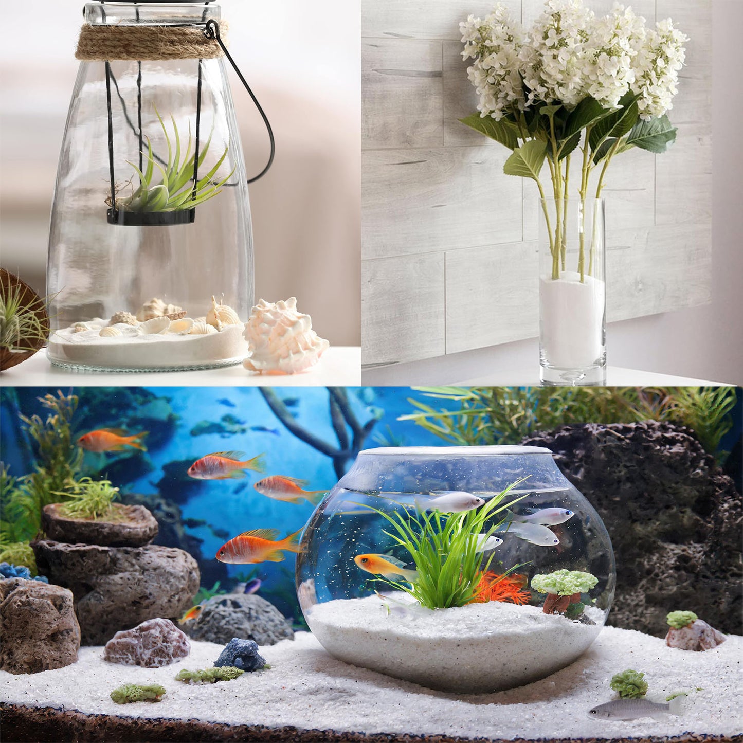 Casa De Amor White Sand Aquarium, Natural Sugar Size for Aquarium Decoration/ Home & Garden/ Lawn / Terrarium/ Quartz