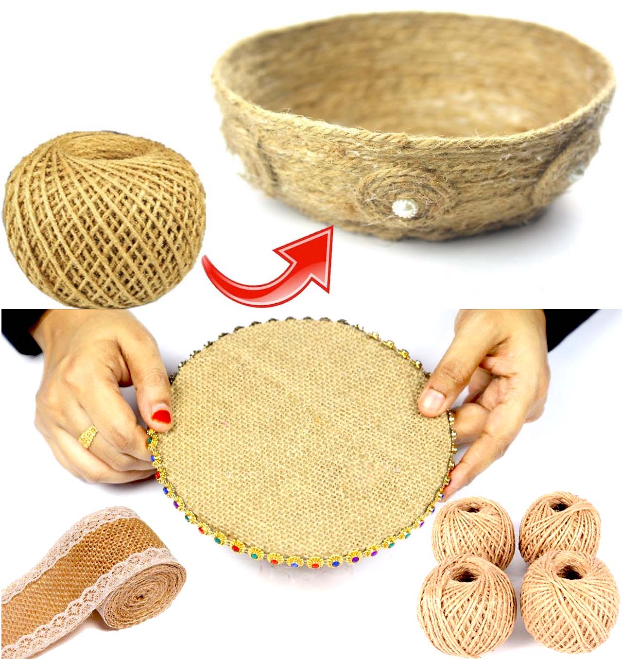 Casa De Amor Jute Twine Threads String Rope 3 Ply 120m for Creative Decoration