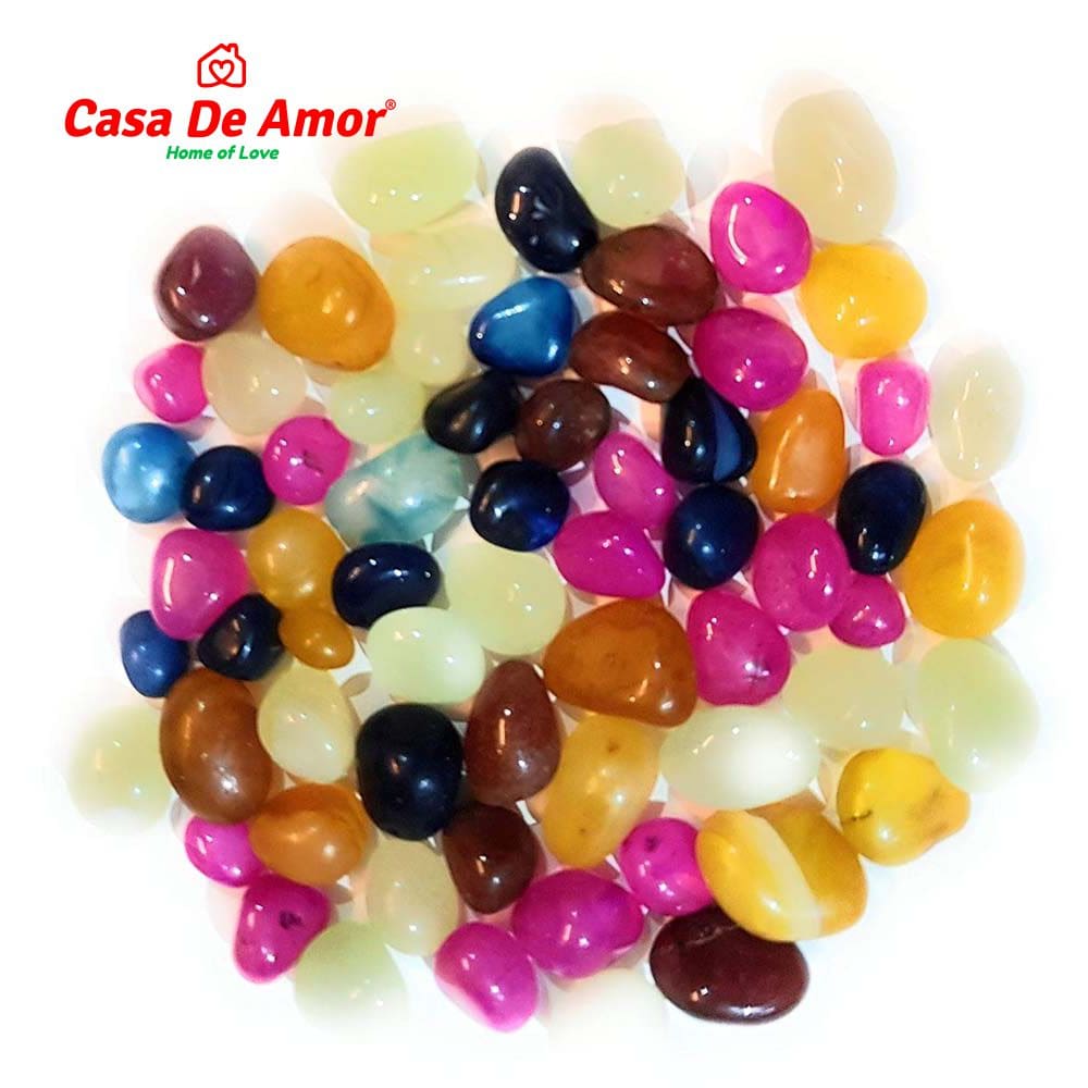 Casa De Amor Onyx Colored Pebbles Glossy Home Decorative Vase Fillers Stone Multi-colour