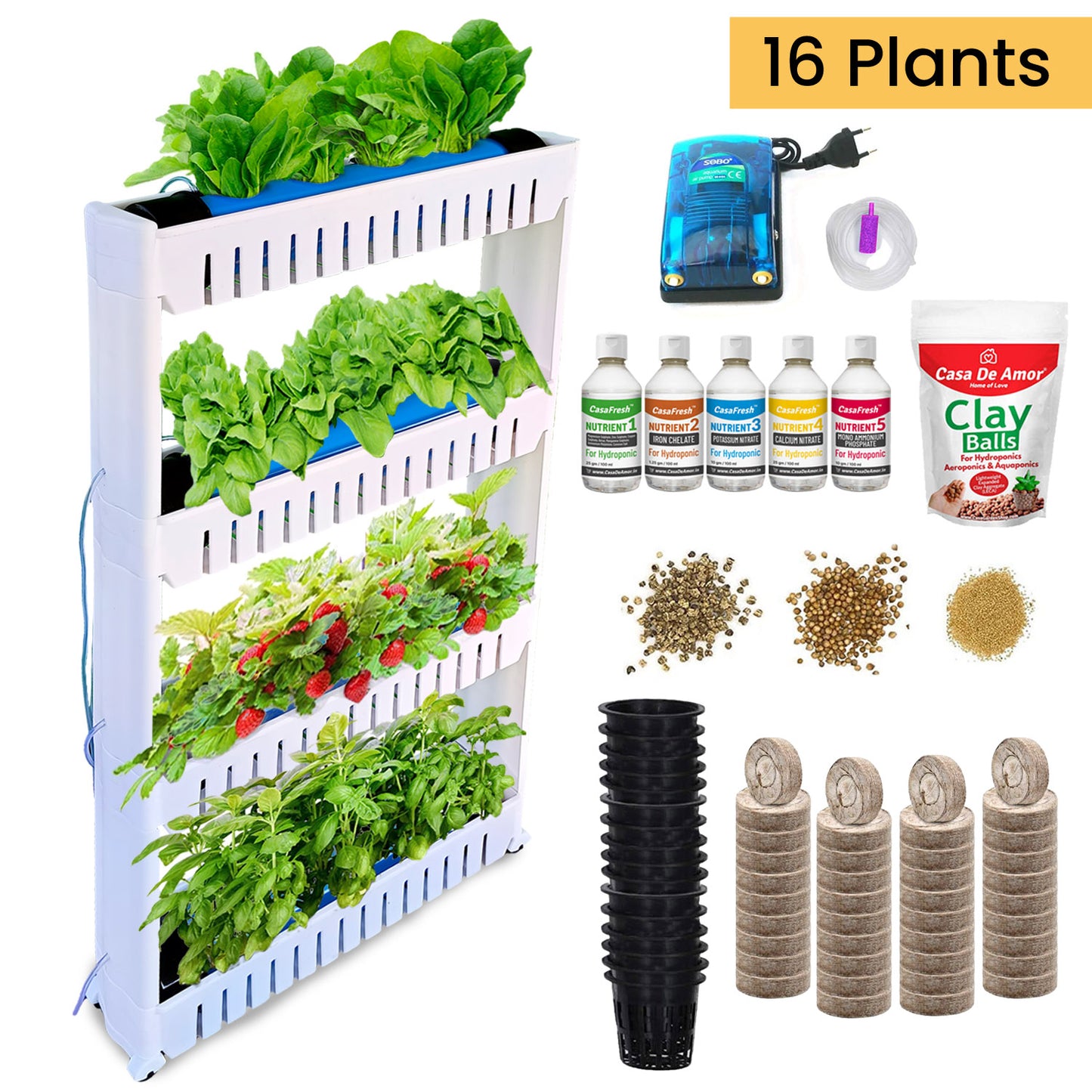 CasaFresh Hydroponics Kit for Home- Reusable for Indoor/Outdoor hydroponics