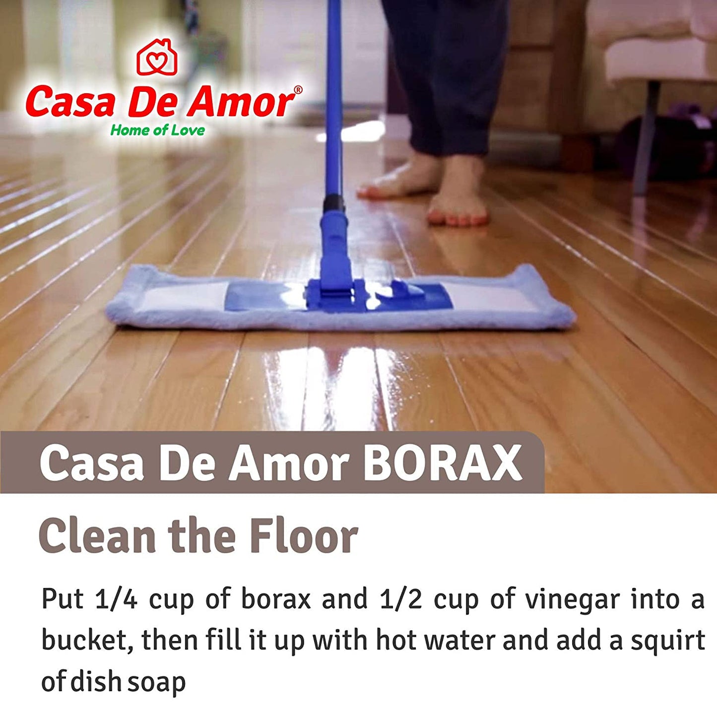 Casa De Amor Borax Powder 100% Pure for Whitening & Cleaning (400 gm) + Epsom Salt White (400 gm)- Combo Pack