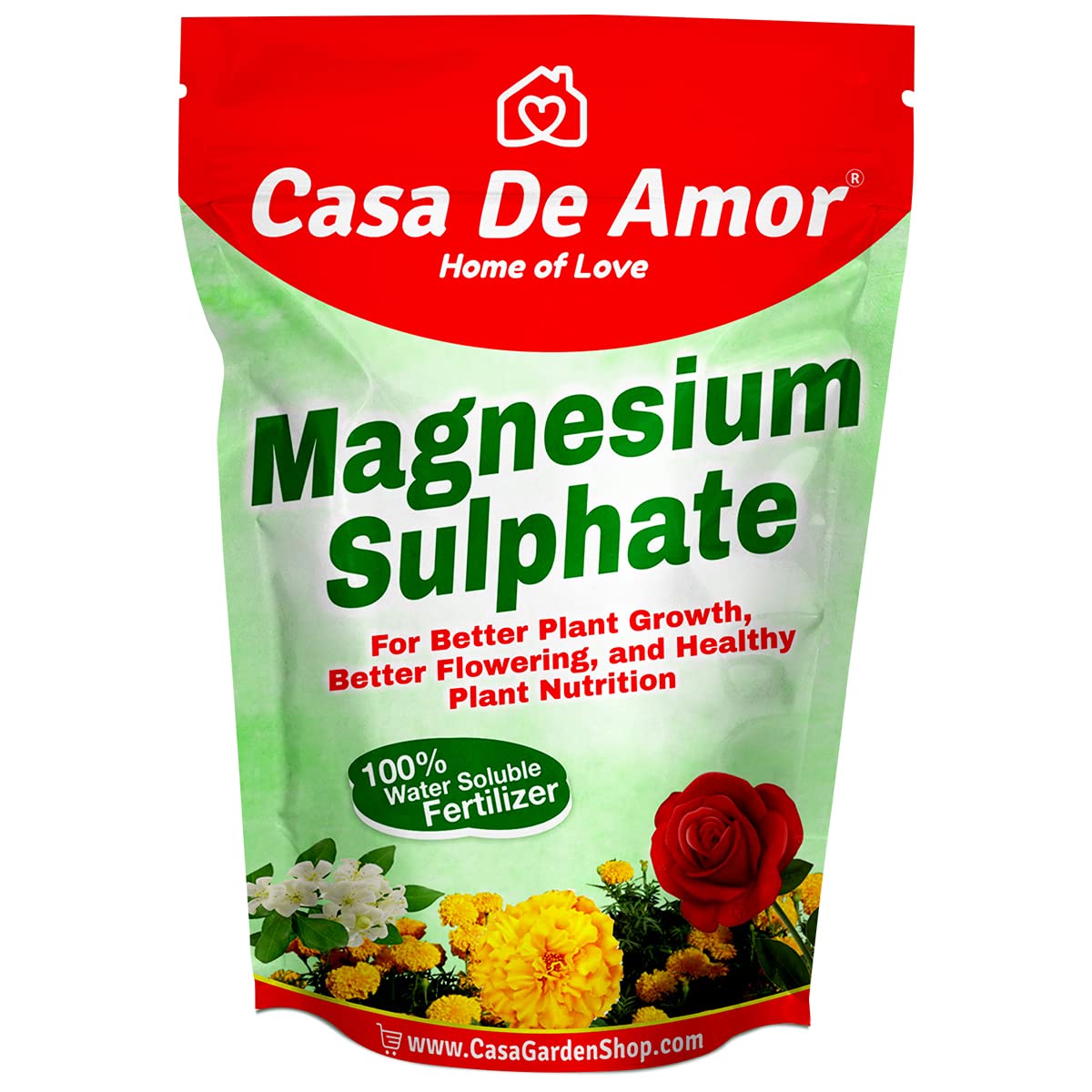 Casa De Amor Magnesium Sulphate for Better Plant Growth, Suitable for all types of plants - flowers, vegetables, indoor plants, outdoor plants