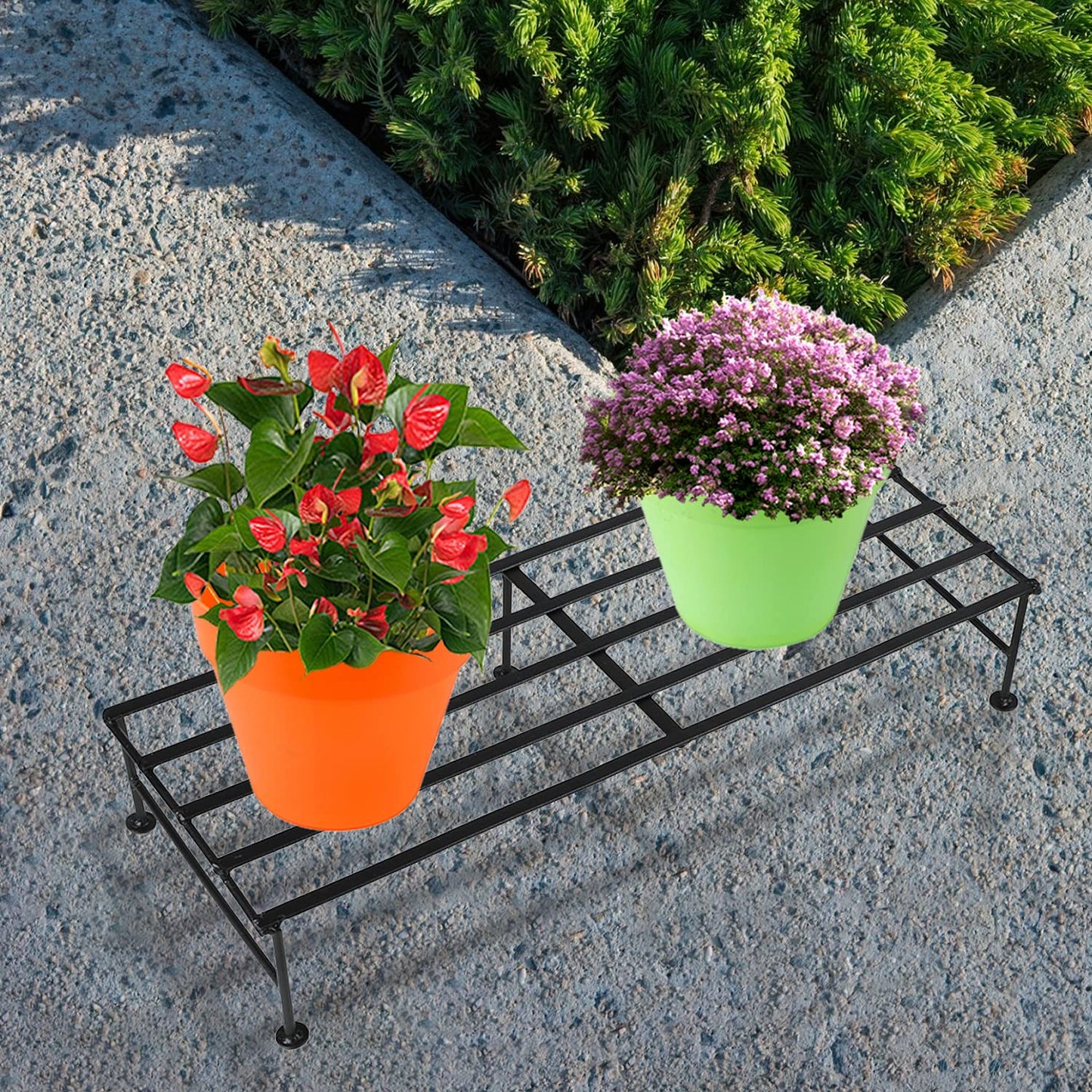 Casa De Amor Rectangular Metal Plant Stand / Pot Stand - 24 inches for Indoor & Outdoor Use (Plants not included)