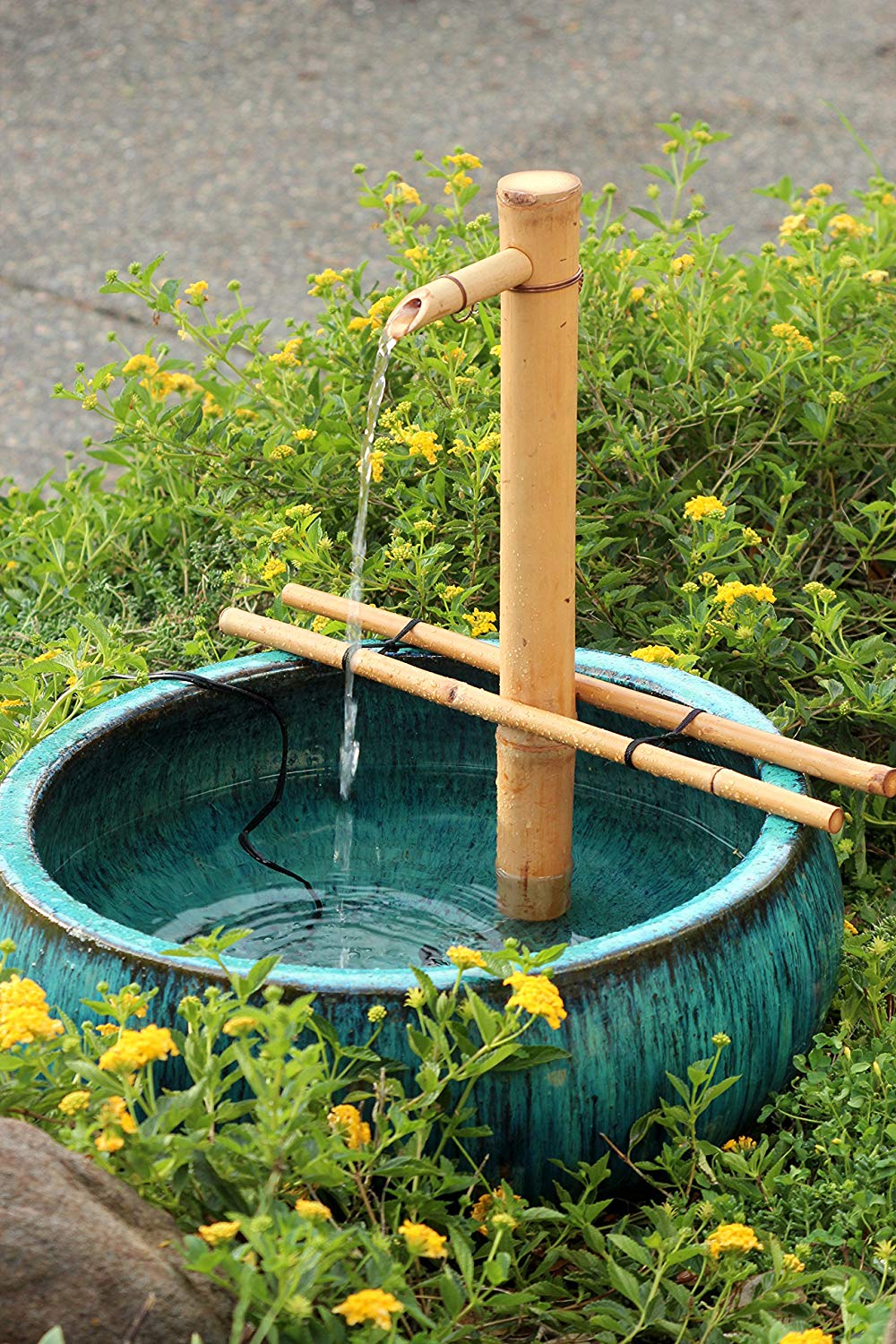 Bamboo Water Fountain, Smooth Split-Resistant Bamboo, 18 Inches