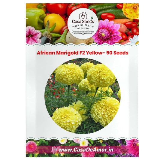 African Marigold F2 Yellow- 50 Seeds