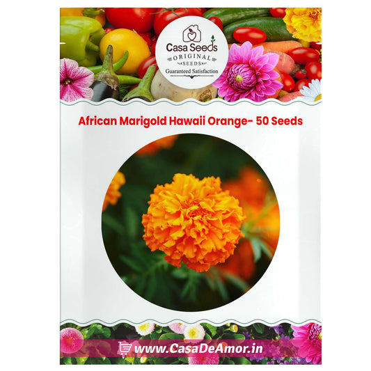 African Marigold Hawaii Orange- 50 Seeds