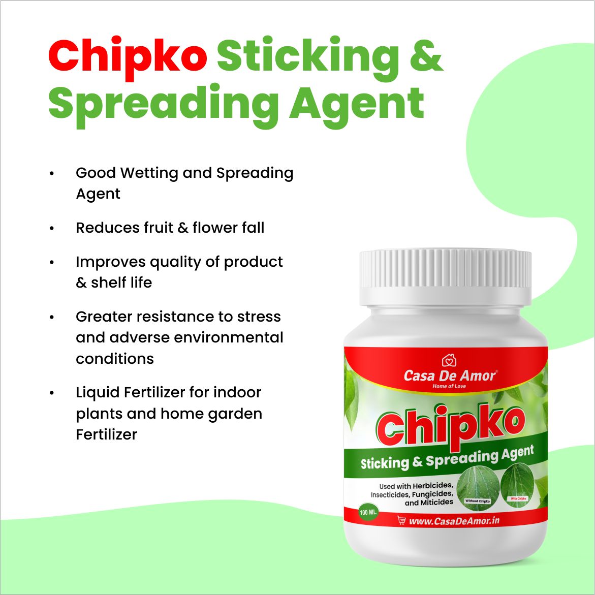 Casa De Amor Chipko Sticking & Spreading Agent (Used with Herbicides, Insecticides, Fungicides & Miticides)