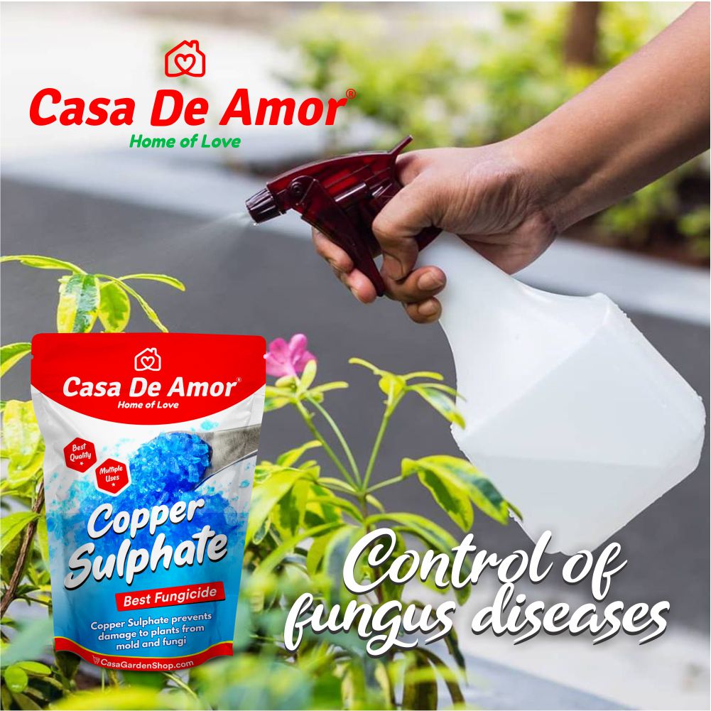 Casa De Amor Copper Sulphate- Plant Fungicide Essential for Gardening and All Plants