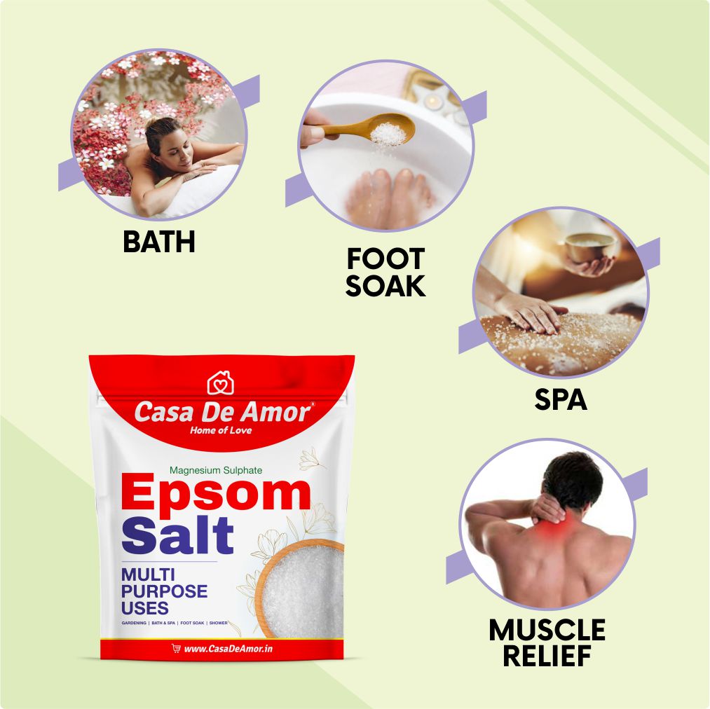 Casa De Amor Essential Epsom Salt for Body to Soak, Soothe, Refresh & Garden
