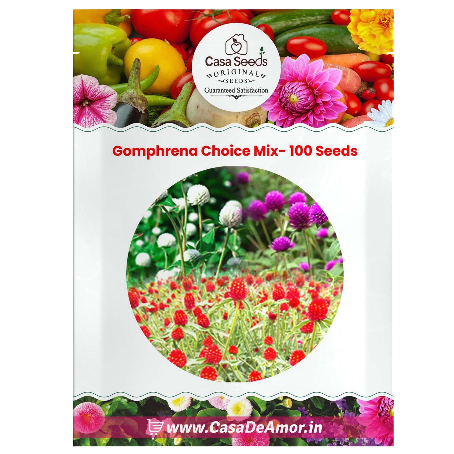 Gomphrena Choice Mix- 100 Seeds