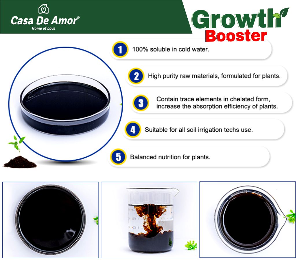 Casa De Amor Growth Booster Liquid Bio-Fertilizer for All Plants, Perfect to Use On Indoor/Outdoor Plants