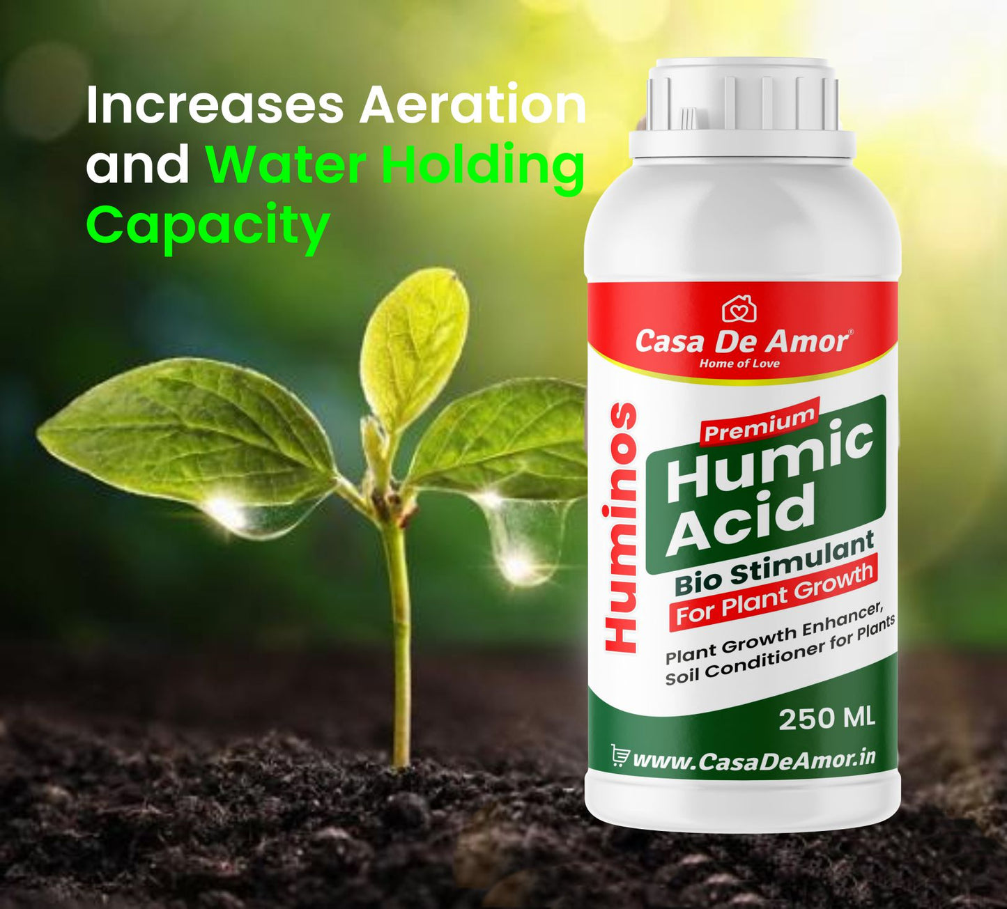 Casa De Amor Liquid Humic Acid Bio-Fertilizer for Plants and Root Growth Promoter