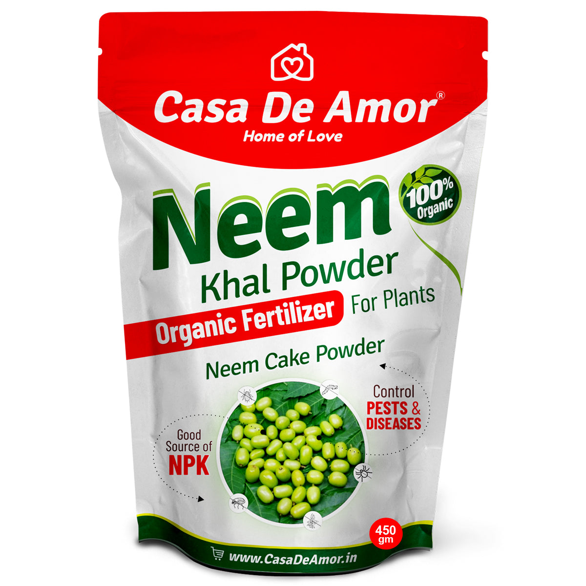 Casa De Amor Neem Cake Powder Organic Fertilizer and Pest Repellent for Plants (Also Known Neem Khal Powder)