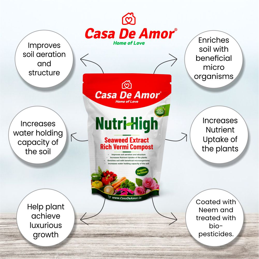 Casa De Amor Nutri-High Seaweed Extract Rich Vermi Compost - 5 Kg